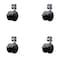 Service Caster 2'' Black Floor Safe Twin Wheel Casters with Brakes Corner Mount Set of 5, 4PK SCC-GR02S50-TPR-BLK-B-716-4-CB90-4 - alternate 1